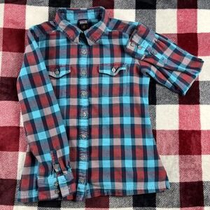 Patagonia Shirt Womens Size 0 Flannel Plaid Fjord Button Up Organic Cotton